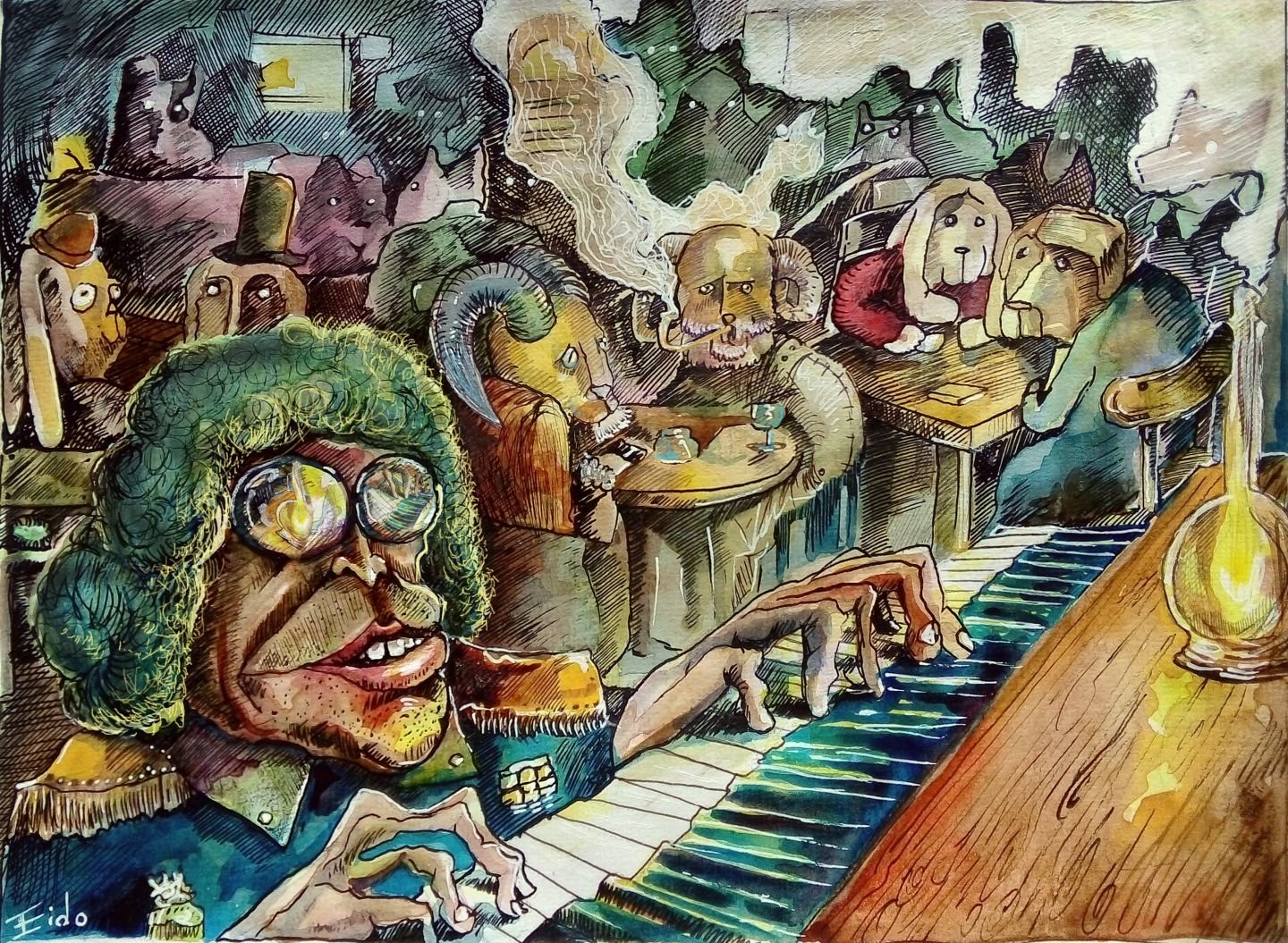 Tavern of Melancholic Agnostics — illustration by Allan Eido