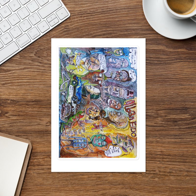 Comic kiss-cut sticker sheet by Allan Eido